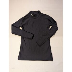 Under Armour Boys Large Compression Black Mock Neck Long Sleeve Shirt